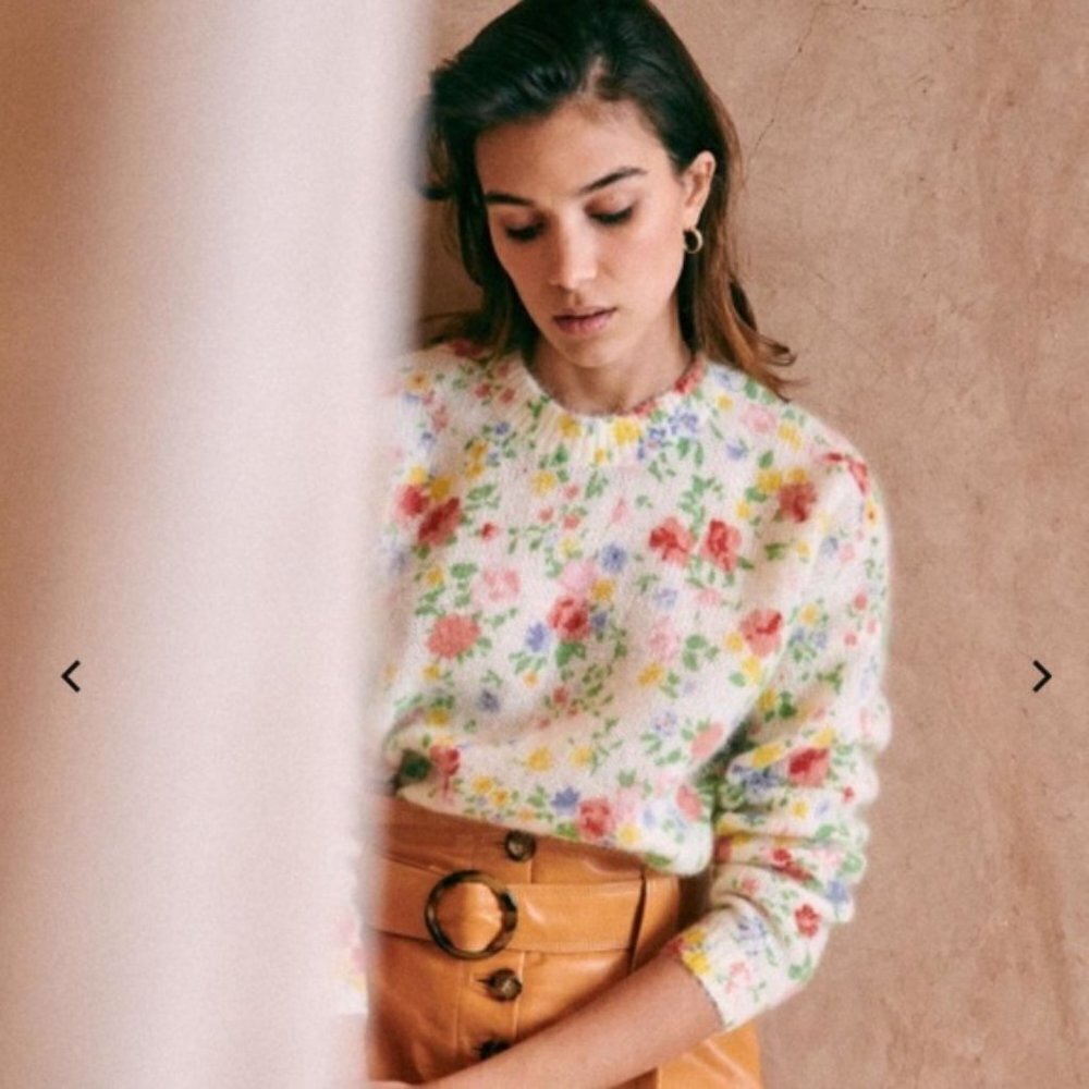 Sezane Paulie Jumper in Peonies size XS
